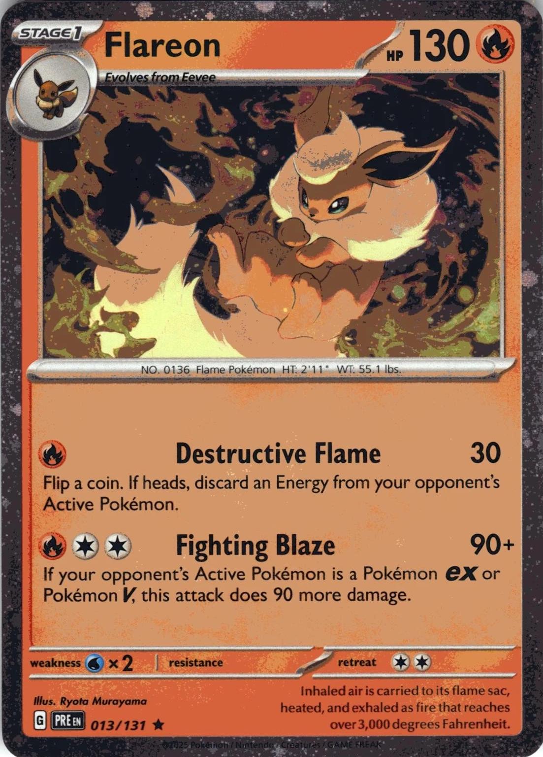 Prismatic Evolutions Flareon [Cosmos-Holo] Pokémon card